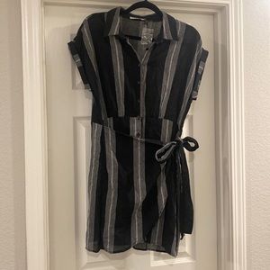 Stripe Button Down Wrap Dress (Women’s Size Large)